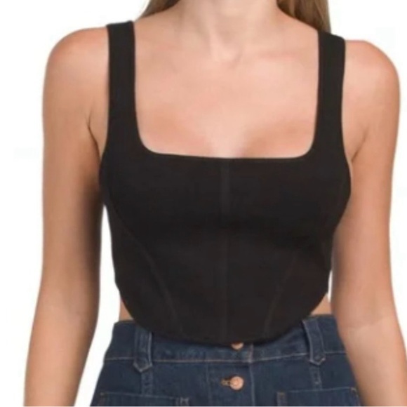 NWT - House of Harlow 1960 - Black Knit Corset Tank Top - Picture 6 of 7